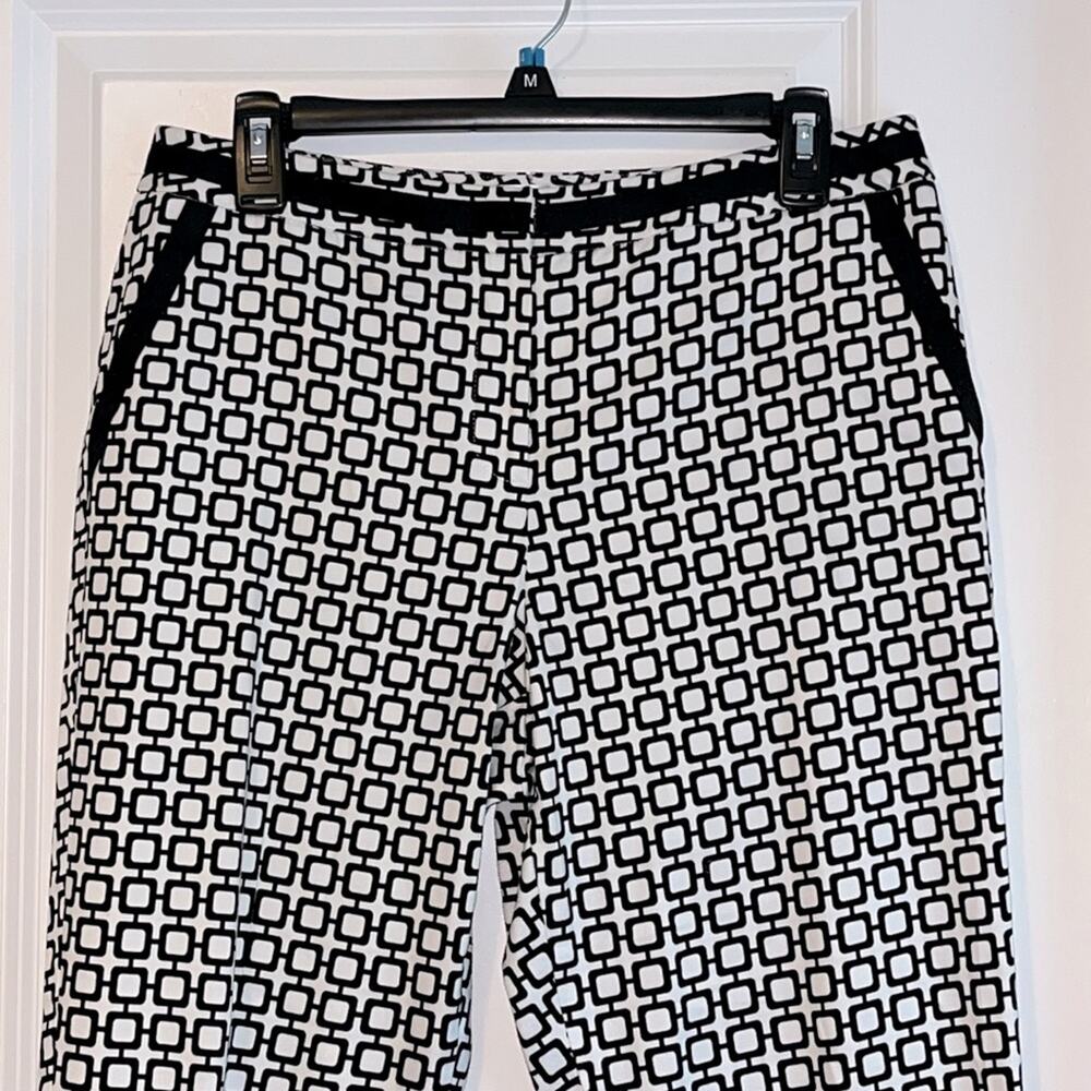 Talbots Black And White Geometric Patterned Crop … - image 2